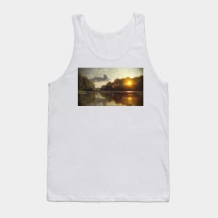 Sunset Over A Forest Lake By Peder Mørk Mønsted Digitally Enhanced Tank Top